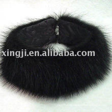 Schwarzes Waschbär-Hundefell-Stirnband